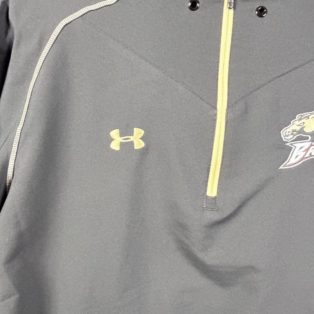 Under Armour Western Michigan Broncos Quarter Zip Hoodie Mens Medium Black Gold - Picture 11 of 12